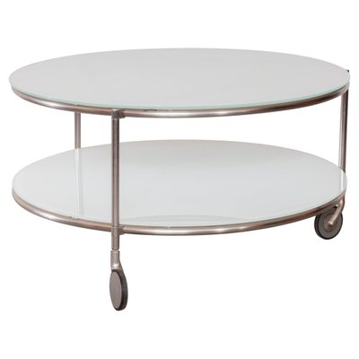 Zanotta Round Coffee Table With Castor, Ikea Round Coffee Table Glass