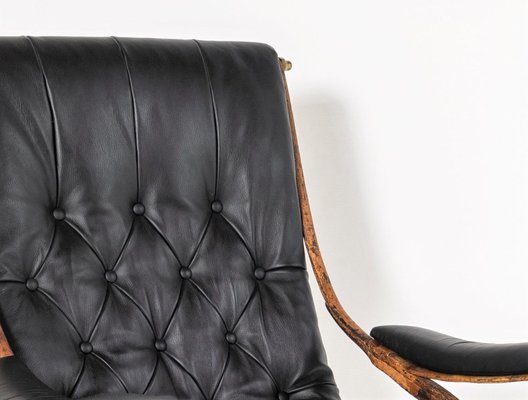 19th Century Iron Frame Leather Sling Rocking Chair by R W