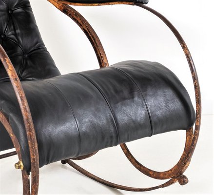 Vintage leather sales sling chair