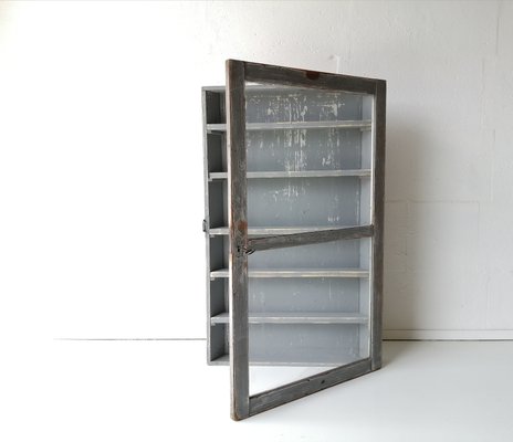 Vintage Wall Unit With Glass Doors, Bookcase Wall Unit With Glass Doors