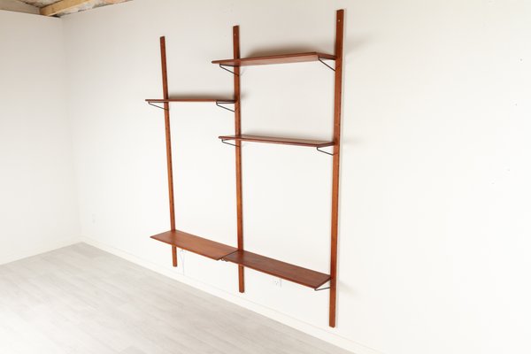 Vintage Danish Wall Mounted Teak Shelving System 1960s For Sale At Pamono