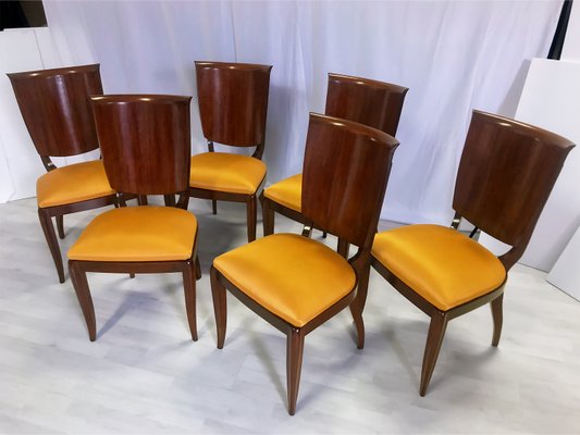 Mid Century Italian Yellow Dining Chairs by Vittorio Dassi 1950s