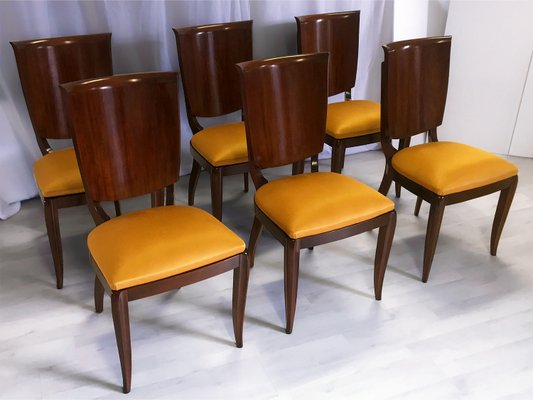 Yellow mid century sales dining chair