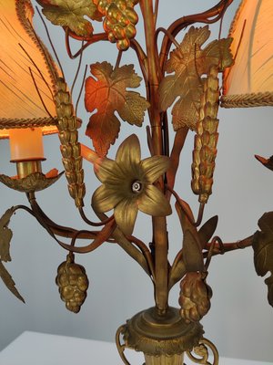 Lampe à pétrole en laiton XIXème électrifiée Vintage/Classique Doré
