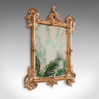 Small Antique Italian Giltwood Vanity, Antique Mirror Vanity