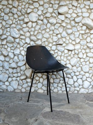 Black Coquillage Chair by Pierre Guariche for Meurop 1960s