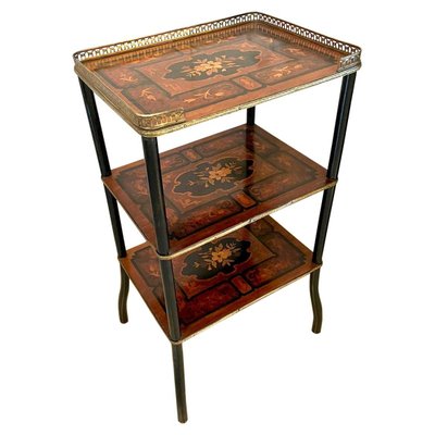 Antique Victorian French Marquetry Inlaid Etagere
