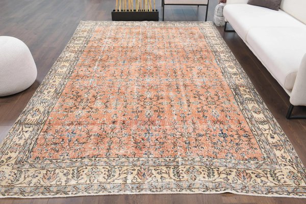 Tapis Oushak Oversize Noué Main 12x15 - Moderne Floral Coton Laine