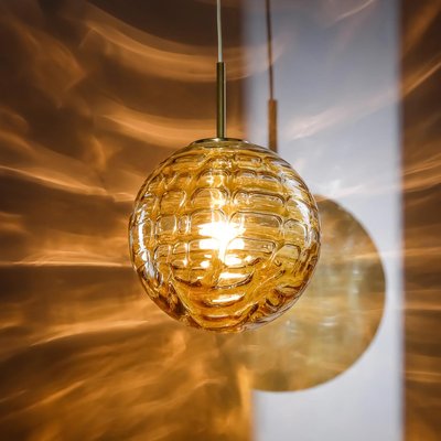 1970s amber store glass lamp
