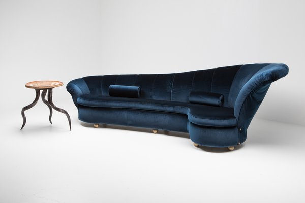 Blue Velvet Sofa 1970s For At Pamono Blue Velvet Sofa 1970s For At Pamono