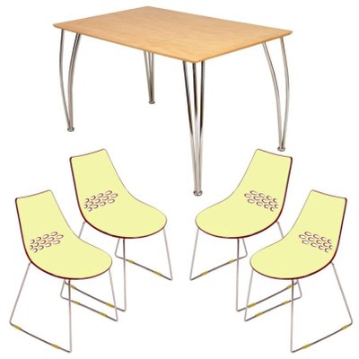 Set moderno di un tavolo di Pietro Lissoni e 4 sedie Connubia di Calligaris, Italia Set moderno di un tavolo di Pietro Lissoni e 4 sedie Connubia di Calligaris, Italia