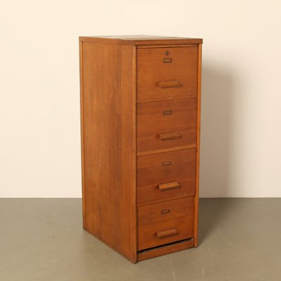 Solid Oak 4 Drawer Filing Cabinet 1950s For Sale At Pamono