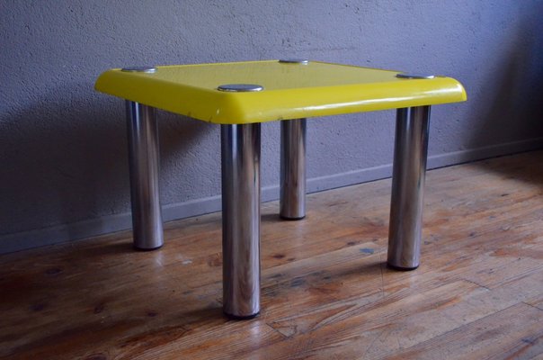 Vintage Yellow Bistro Coffee Table By Joe Colombo For Zanotta For Sale At Pamono