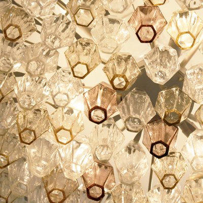 Mid Century Poliedri Murano Glass Chandelier by Carlo Scarpa, 1960s Mid Century Poliedri Murano Glass Chandelier by Carlo Scarpa, 1960s