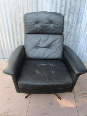 Black Lounge Swivel Chair Goldsiegel, 1960s sale at Pamono