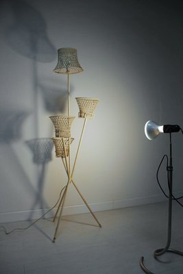 Mid Century Italian Perforated Floor Lamp 1950s