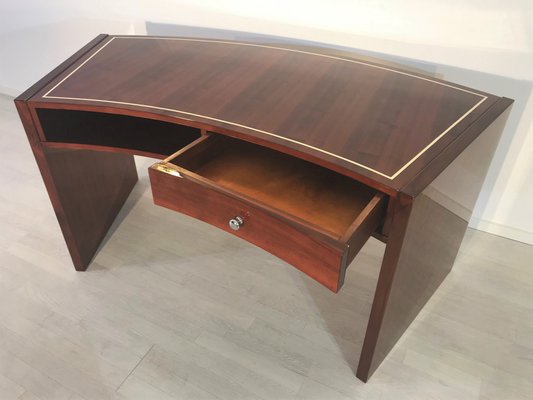 Vintage Macassar Veneered Curved Desk 1950s For Sale At Pamono