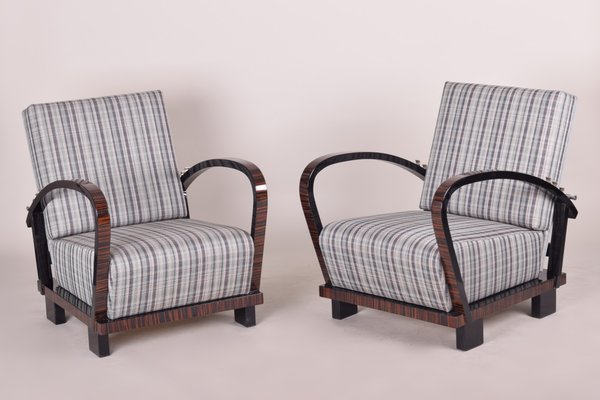 Verstellbare Vintage Makassar Furnier Armlehnstuhle 2er Set Bei Pamono Kaufen
