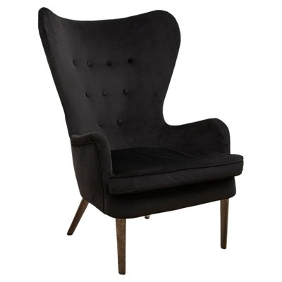 Vintage DA Armchair in Black Velvet by Ernest Race for Race Furniture 1940s for sale at Pamono