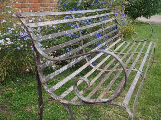 Antique Wrought Iron 4 Seater Garden Bench For Sale At Pamono