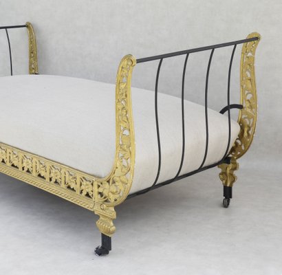 Antique French Gilded Cast Iron Daybed 1870s For Sale At Pamono