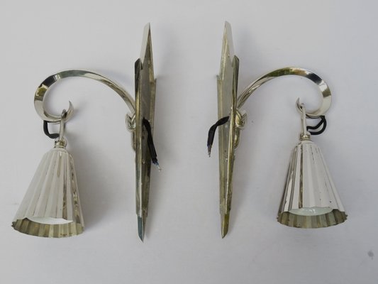 Antike Verchromte Wiener Jugendstil Wandlampen 2er Set Bei Pamono