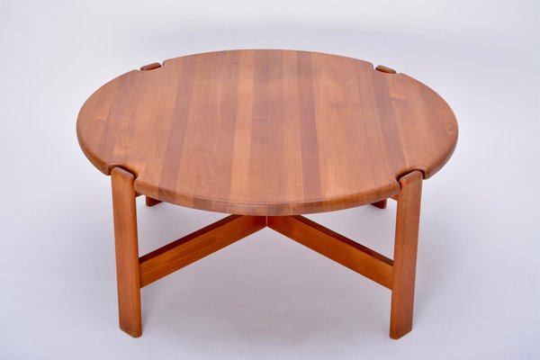 Round Danish Solid Teak Coffee Table By Niels Bach 1970s For Sale At Pamono