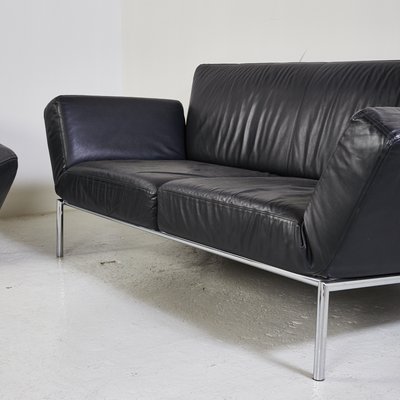 Black Leather Sofa Set From Cor For, Modern Leather Sofas Ireland