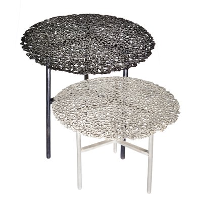 Jean Cast Butterfly Indoor or Outdoor Side Table in Blackened