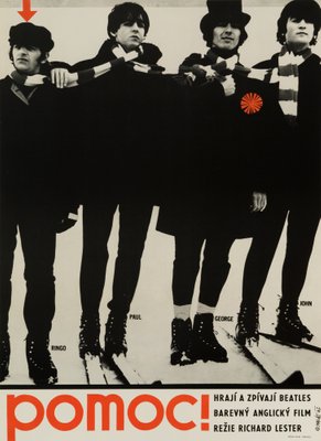 The Beatles Help Czech Film Poster By Radim Malat 1967 For Sale