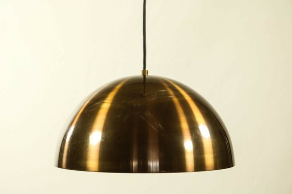 Vintage Brass Hemisphere Pendant Lamp 