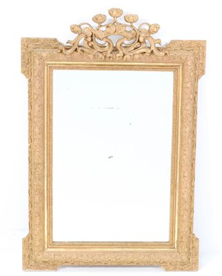 Art Nouveau Gilt Plaster Mirror 1900s, Antique Plaster Framed Mirrors