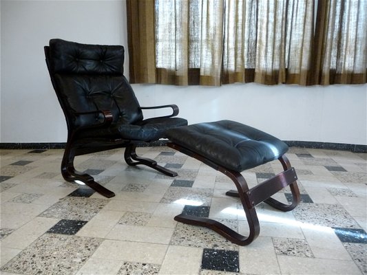 Scandinavian leather recliner with ottoman online
