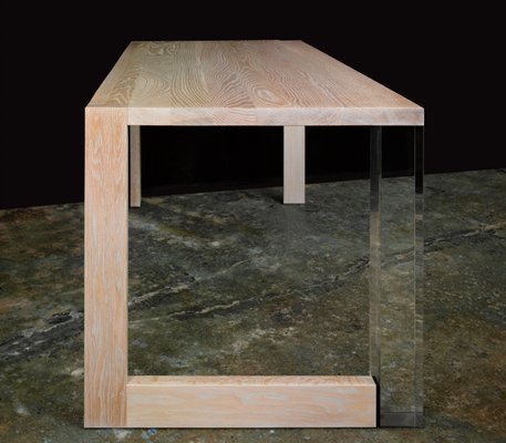Limed Oak and Acrylic Glass Table by Paul Kelley for sale at Pamono