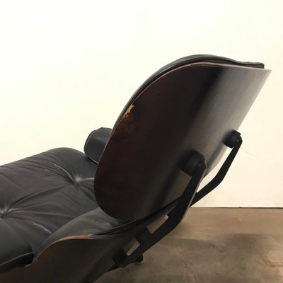 Black Leather Lounge Chair By Charles Ray Eames 1950s For Sale At Pamono