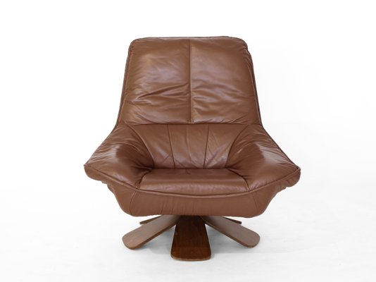 Vintage Leather Swivel Chair With Ottoman Vintage Leather Swivel Chair With Ottoman