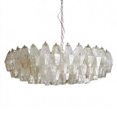 Mid Century Poliedri Murano Glass Chandelier by Carlo Scarpa, 1960s Mid Century Poliedri Murano Glass Chandelier by Carlo Scarpa, 1960s