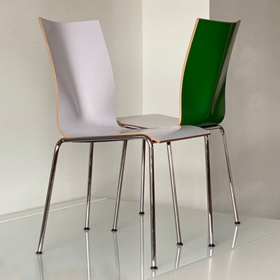 Danish Green & White Side Chair by Erik Magnussen for