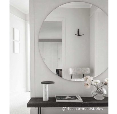 Extra Large Frameless Silver Orbis Round Mirror By Alguacil Perkoff Extra Large Frameless Silver Orbis Round Mirror By Alguacil Perkoff