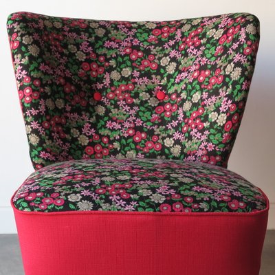 Cocktail Chair With Floral Upholstery 1950s For Sale At Pamono