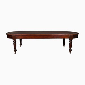 Large Antique Mahogany 8-Seater Library Table, 1850s