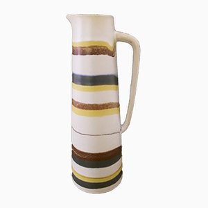 Brocca o vaso 4055 B vintage in ceramica smaltata color crema, anni '60