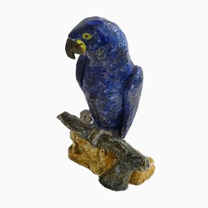 Parrot Sculpture in Enamelled Earth