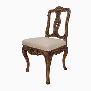 18th-Century German Baroque Chair in Carved Walnut, 1740s