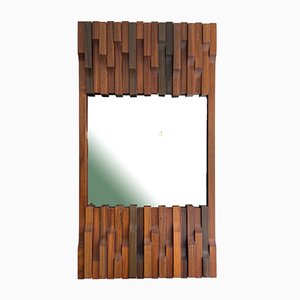 Specchio in legno di Luciano Frigerio, Italia, anni '70