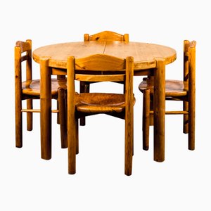 Juego de mesa y sillas de comedor al estilo de Rainer Daumiller, años 70. Juego de 5