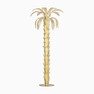 Murano Glass & Gilt Palm Tree Floor Lamp in the Style of Napoleon Martinuzzi