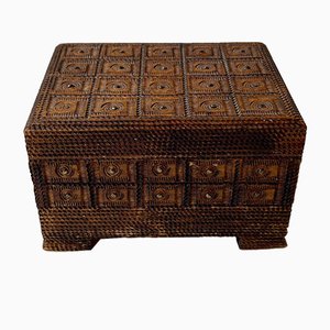 Scandinavian Folk Art Box with Hidden Compartment, 1940s