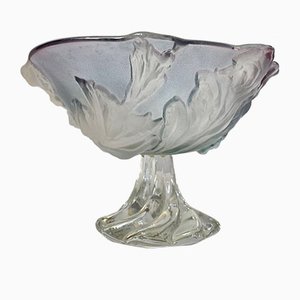 Vintage Crystal Pedestal Bowl in the Style of Daum, France