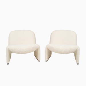 Bouclé Fabric Alky Chairs by Giancarlo Piretti for Artifort, Set of 2